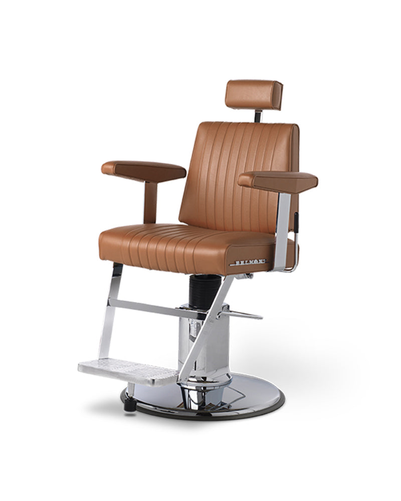 Dainty - Kognako spalvos barber kėdė iš nerūdijančio plieno