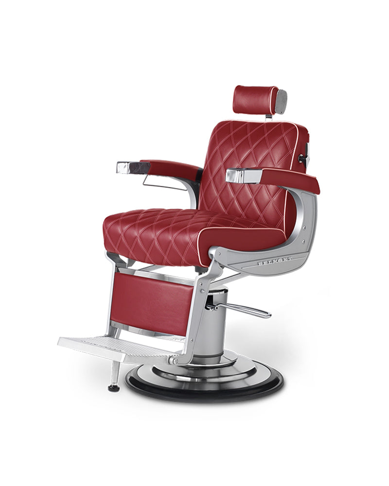 Apollo II ICON - Raudona barber kėdė su ketaus rėmu