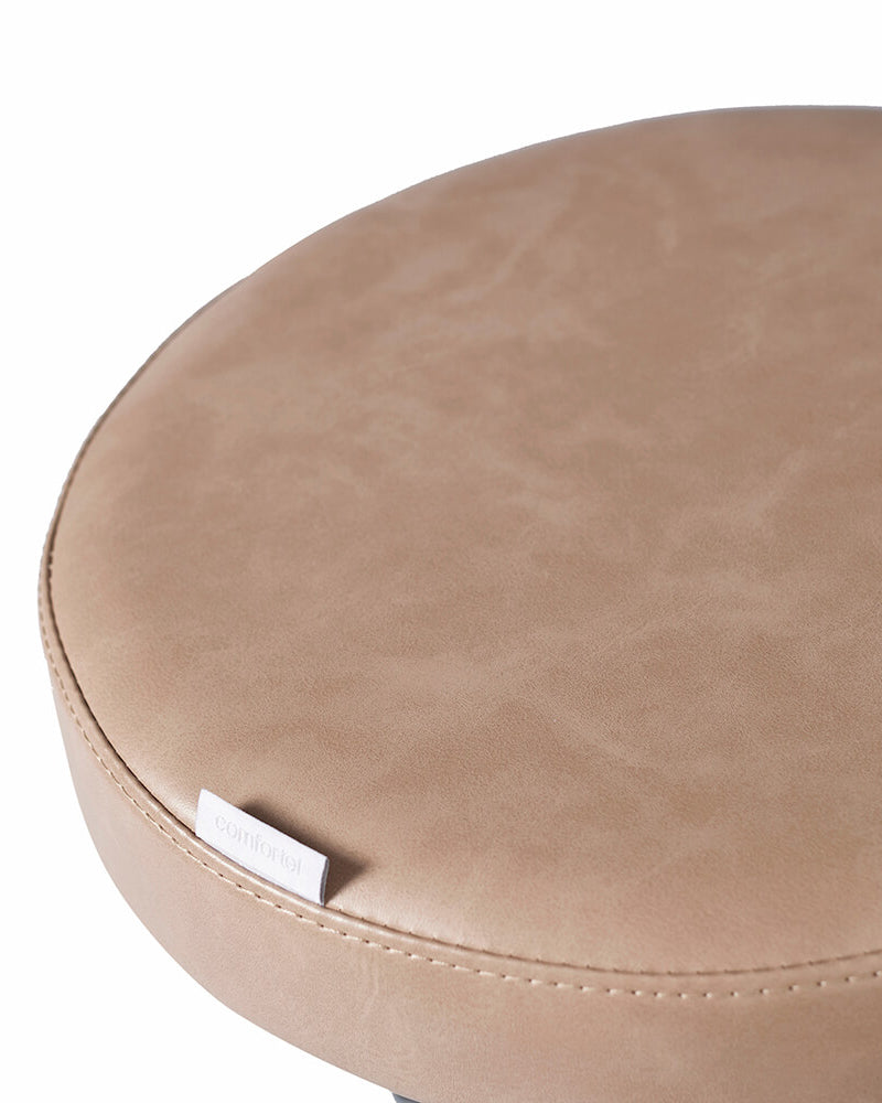 Round Blush - Rožinė meistro kėdutė su chromuotu žvaigždės formos pagrindu
