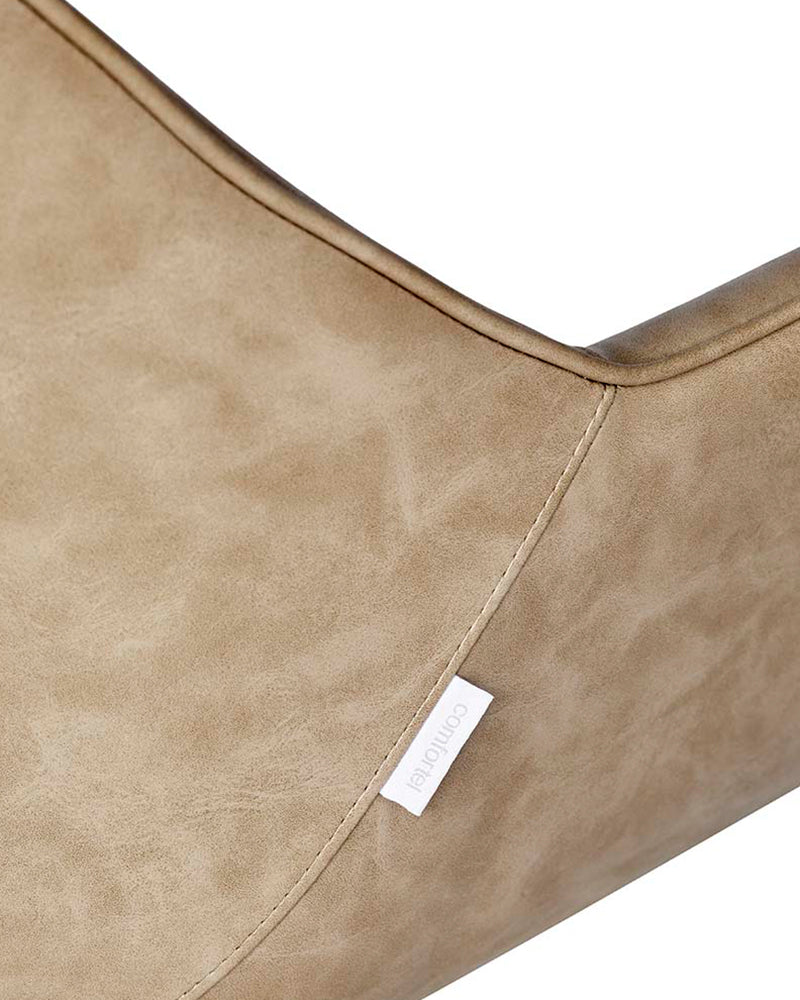 Chloe Sand - Smėlio spalvos kirpimo kėdė - Chromuotas apvalus pagrindas