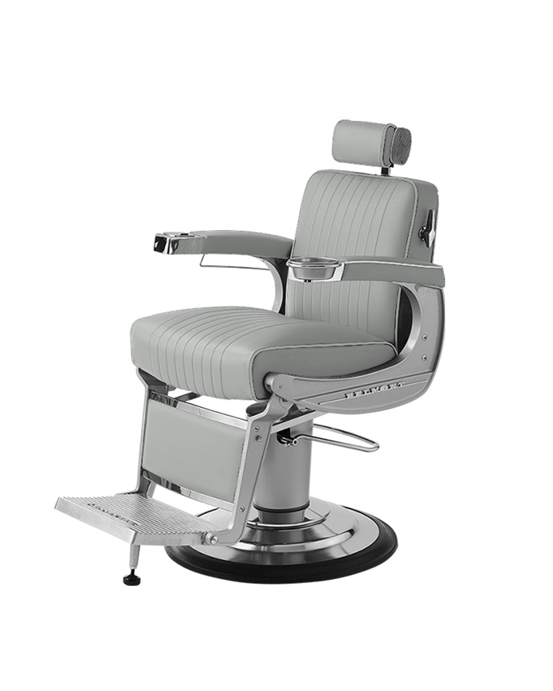 Apollo II - Pilka barber kėdė su ketaus rėmu