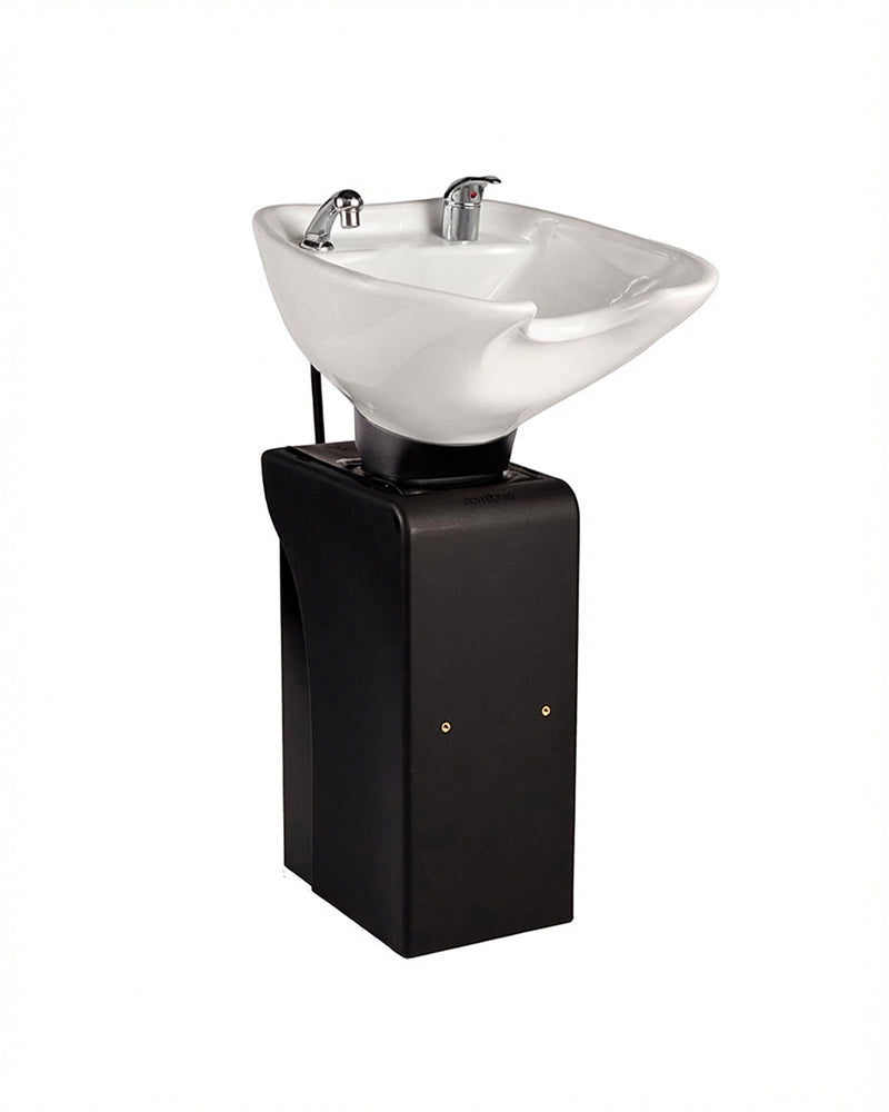 Basin Stand XL - Juoda Plautuvė be kėdės - Balta dubenėlio