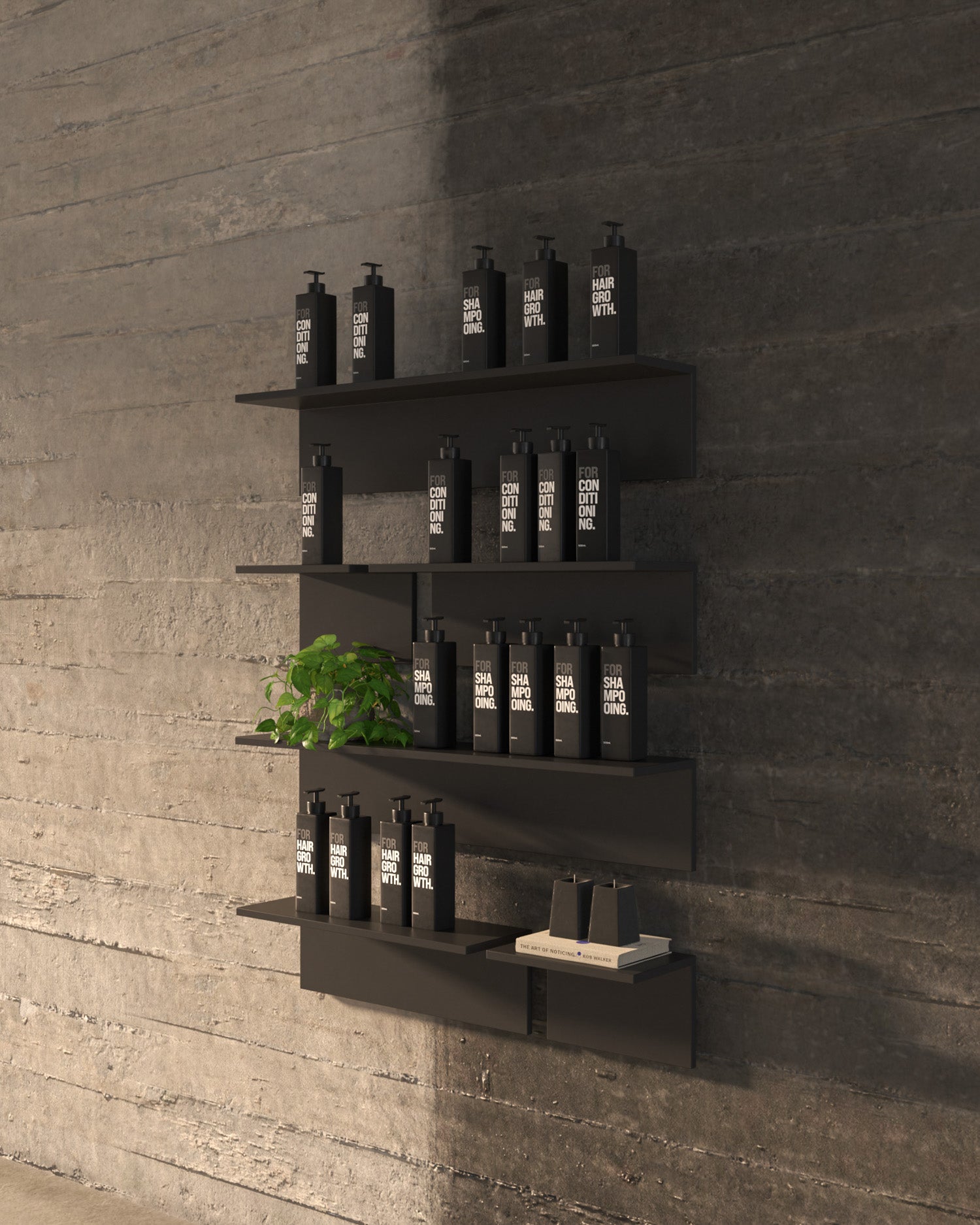 Display Black - 32cm lentyna iš juodo melamino