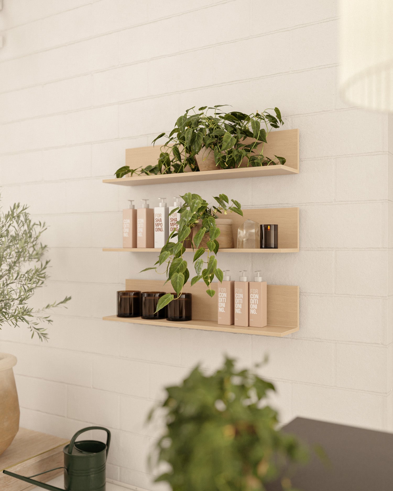 Display Oak - 98cm lentyna su uosio medienos raštu